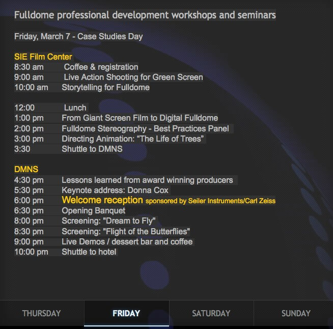 Case Study Sessions for Featured Fulldome Shows at the 2014 Imersa Summit