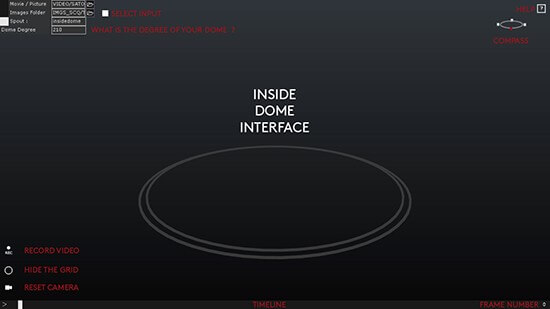 The interface of Inside Dome for TouchDesigner