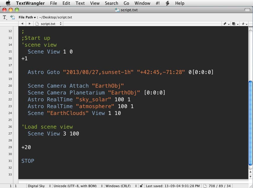 Text Wrangler Syntax Hightlighting Enabled for Sky-Skan's Digital Sky Text Wrangler Syntax Hightlighting Enabled for Sky-Skan's Digital Sky