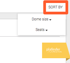 Sorting Options for Fulldome Venues